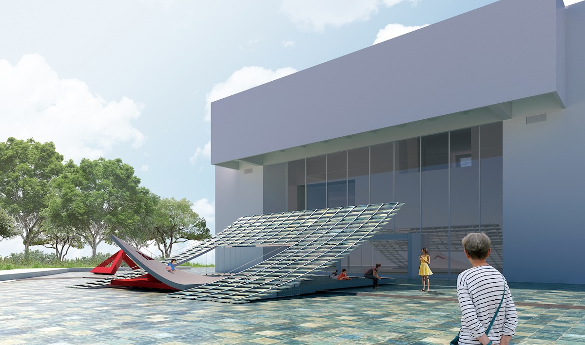 北美館2026年X-site計畫首獎《鏡・亭・山：相看兩不厭》！用懸浮鏡面裝置拉起廣場地表