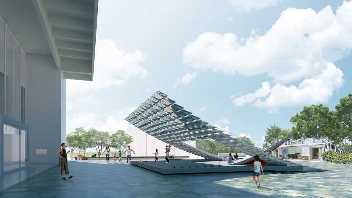 北美館2026年X-site計畫首獎《鏡・亭・山：相看兩不厭》！用懸浮鏡面裝置拉起廣場地表