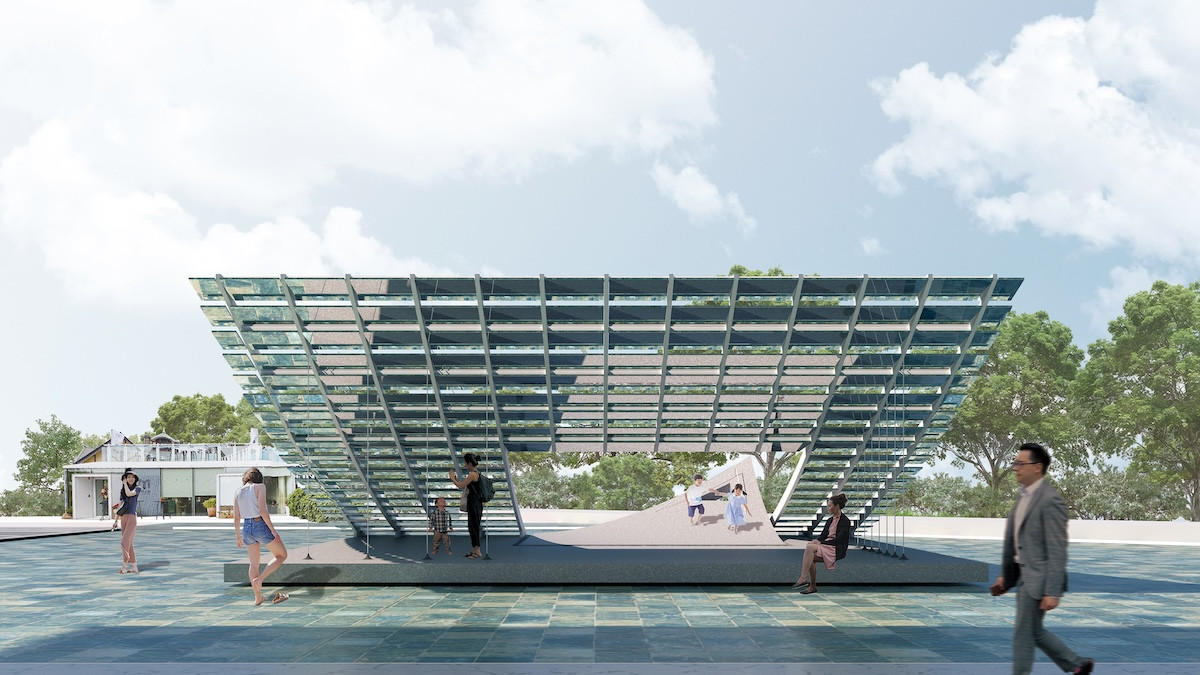 北美館2026年X-site計畫首獎《鏡・亭・山：相看兩不厭》！用懸浮鏡面裝置拉起廣場地表