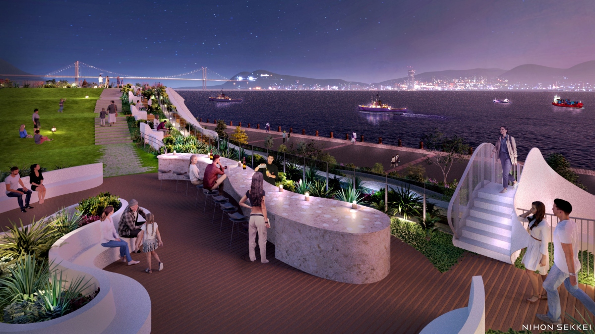 「NAMI NAMI Terrace」是飯店內的戶外休息區（圖片提供：星野集團）