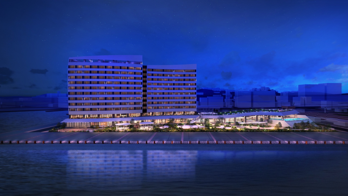 「RISONARE 下關」坐落於可一覽關門海峽的絕佳位置。（圖片提供：星野集團）