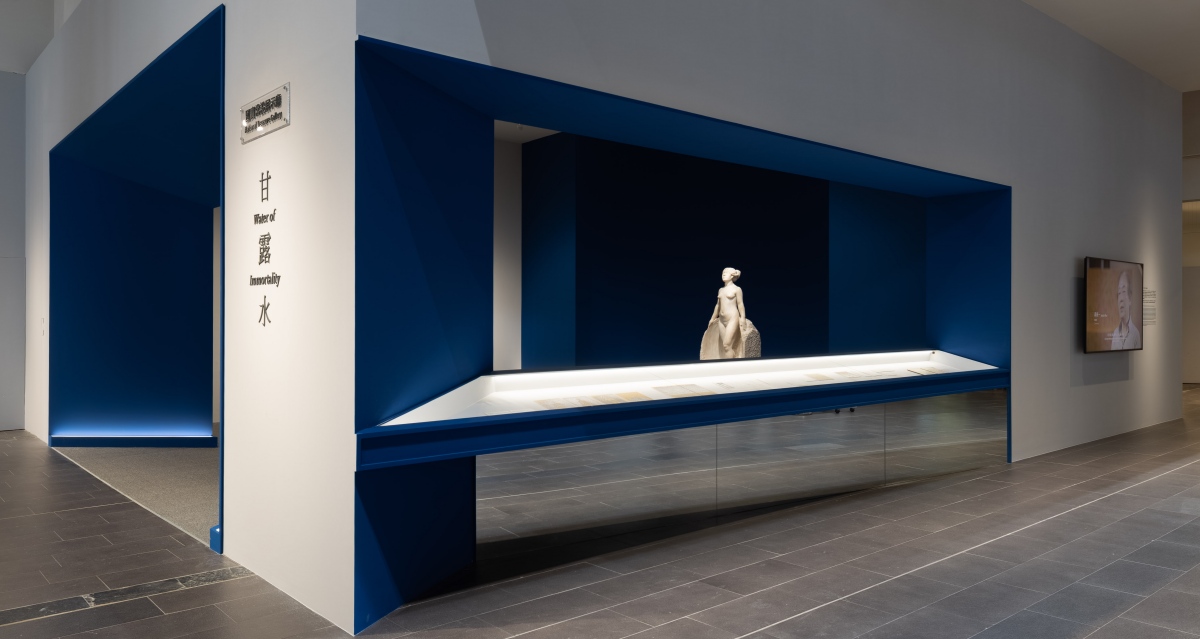 文化部所屬國立臺灣美術館，特別為臺灣藝術史上重要瑰寶〈甘露水〉設立專屬「國寶〈甘露水〉常設展示廳」。此為國美館首開先例的單一作品常設展間。（圖片提供：國美館）