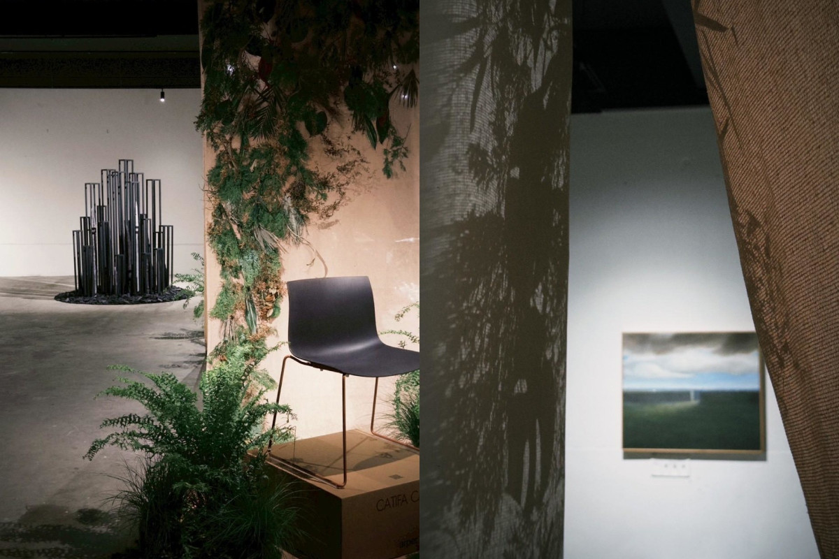 藝術家黃敬中運用碳媒材鋪陳暗面。（圖片提供：富興工廠1962）