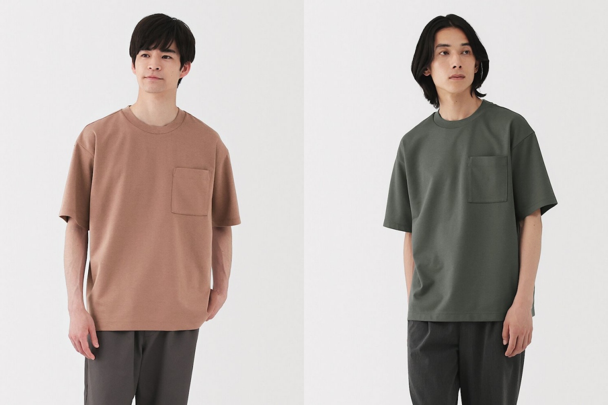 男涼感寬版短袖T恤，690元（圖片提供：MUJI無印良品）