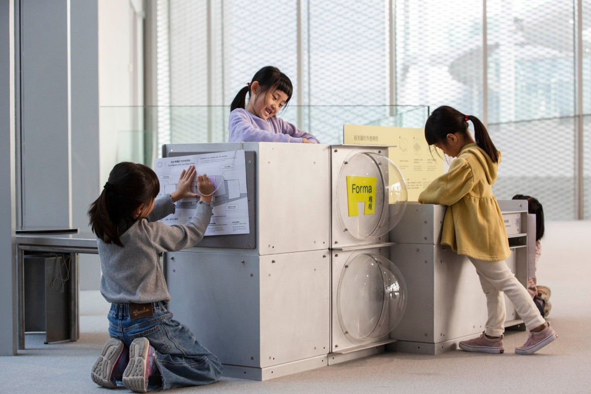 目前共3組常設型和2組特展型教具，圖為常設型教具〈框框〉。（圖片提供：臺中市立美術館）