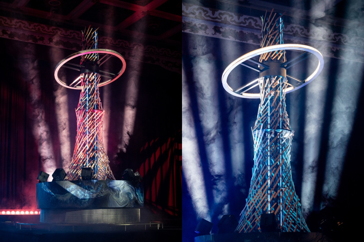 24條放射式光束、多組洗牆燈向外延展，藉由變幻色彩與觀者共振。（圖片提供：交通部觀光署）