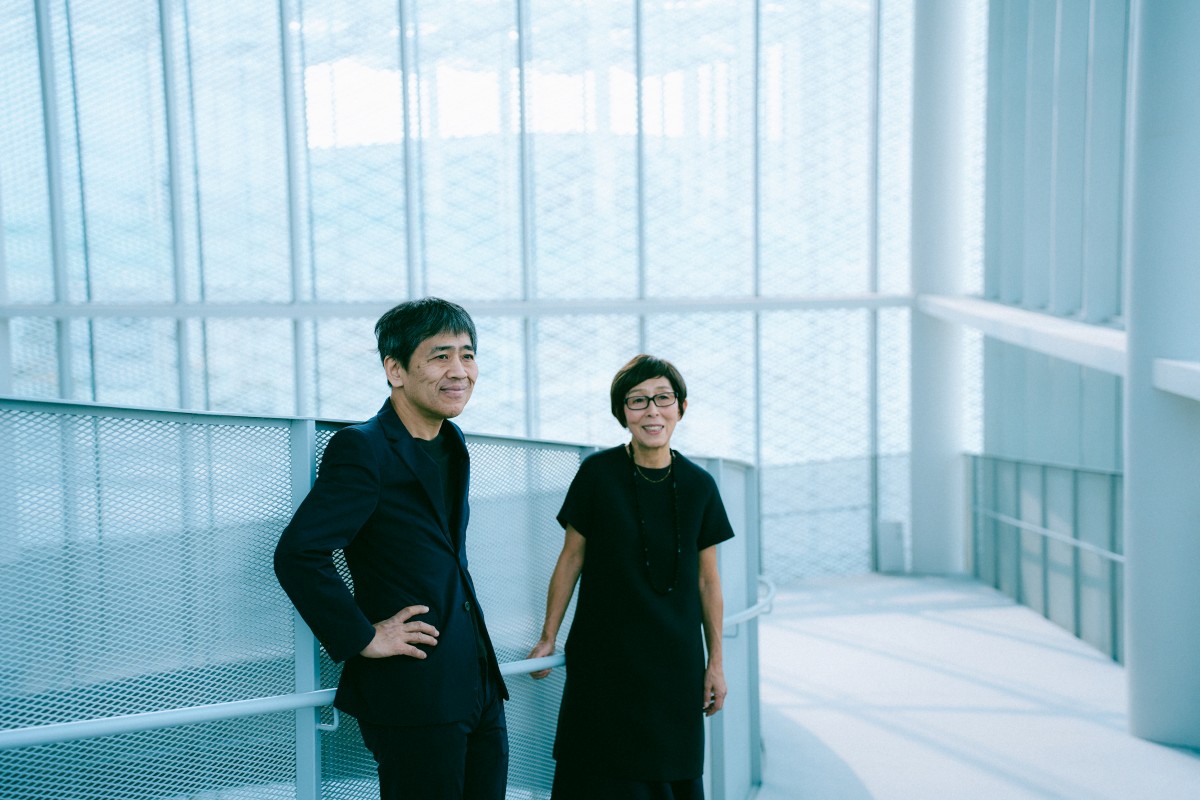 SANAA建築事務所創辦 人妹島和世（右）與西澤立衛（左）於臺中綠美圖。（攝影：Lily Chen）