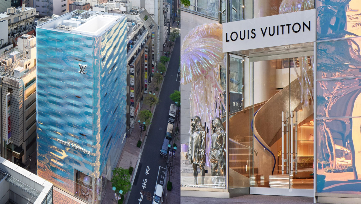 青木淳設計Louis Vuitton北京三里屯店建築！315片彎曲玻璃構築夢幻立面