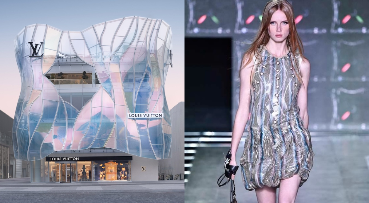 青木淳設計Louis Vuitton北京三里屯店建築！315片彎曲玻璃構築夢幻立面