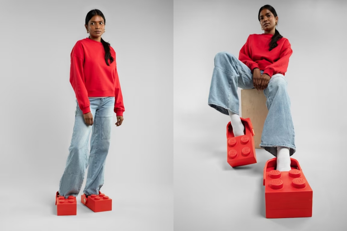鞋款以放大比例的樂高積木造型呈現。（圖片來源：Crocs）
