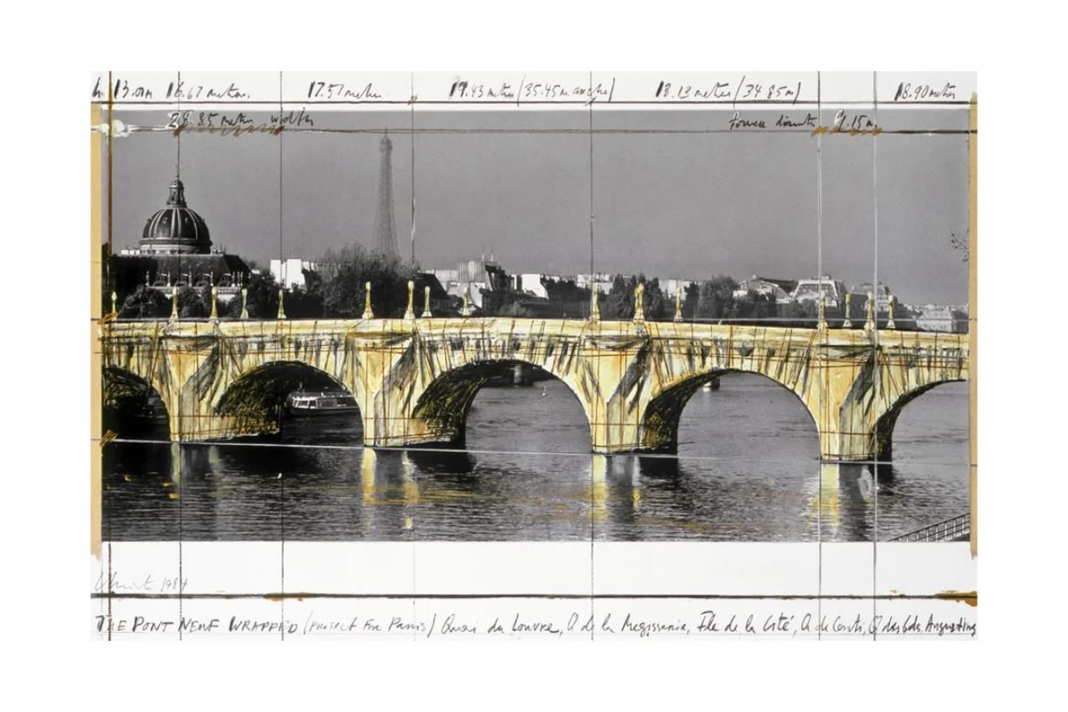 1985年《包覆新橋》計畫草稿（Photo Credit：Christo and Jeanne-Claude Foundation）