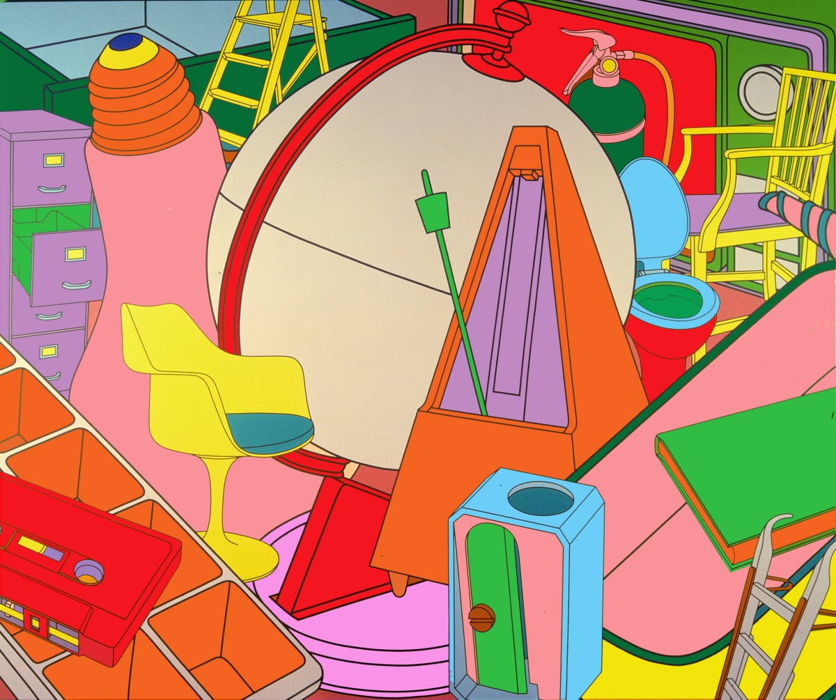 麥可．克雷格－馬丁《吸氣／呼氣》，2002，壓克力彩、畫布，307.3 × 370.8 cm © Michael Craig-Martin. 藝術家版權所有，圖片提供：高古軒。