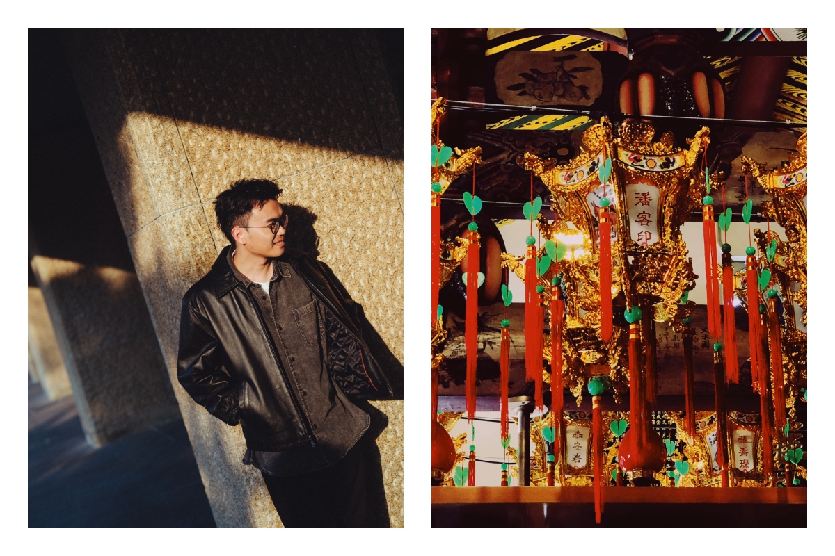 潘客印與刻有自己名字的「菩薩座前燈」。（圖片提供：潘客印）