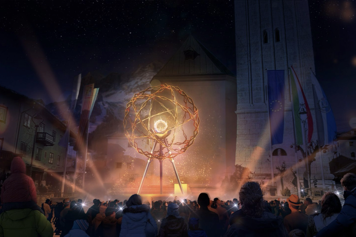 2026米蘭冬奧「聖火台」設計！以太陽為意象打造，致敬達文西繩結幾何與自然交織之美