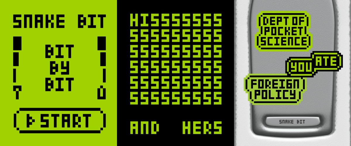 Foreign Policy為蛇年遊戲機做的字體設計。（攝影：THE GENTLE STUDIO）