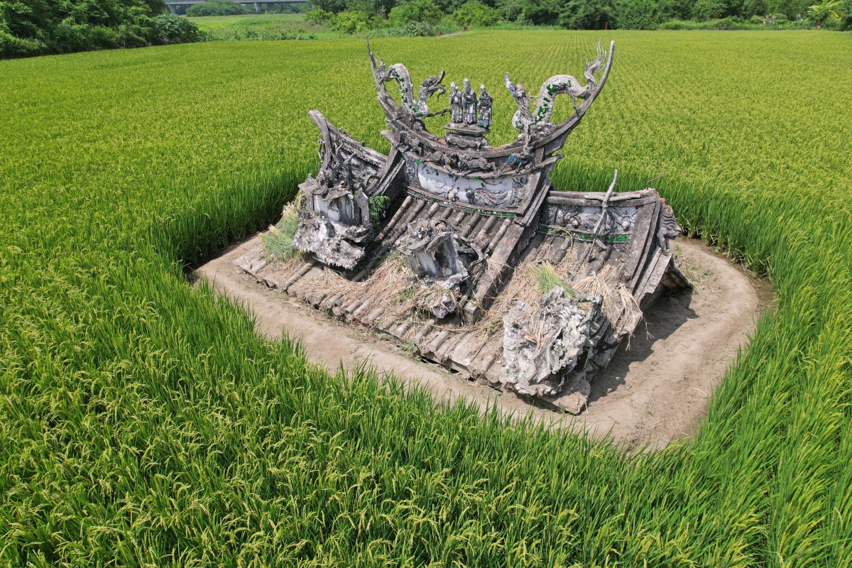 稻田半截廟（嘉義大庄五福宮舊址）。（攝影：露天小劇場）