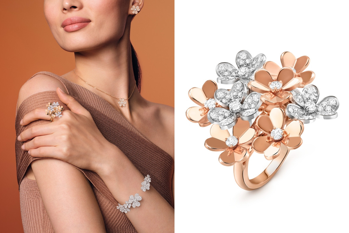 Van Cleef & Arpels Frivole戒指，18K玫瑰金鑲嵌鑽石，價格店洽。（圖片提供：Van Cleef & Arpels）