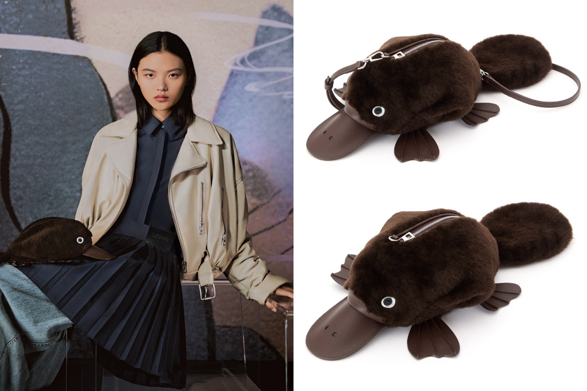 鴨嘴獸包現身Loewe馬年新春形象廣告。（圖片提供：Loewe）