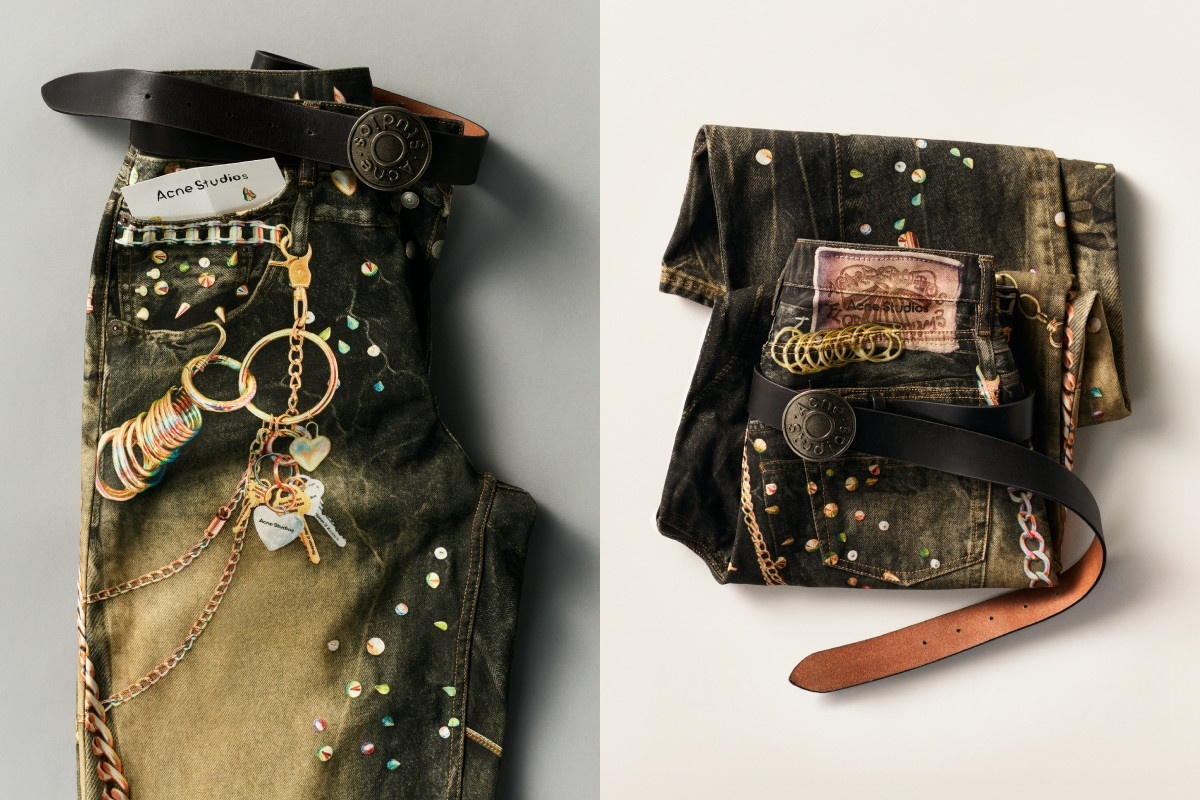 Acne Studios刷色鍊條裝飾1981丹寧長褲，參考價格 NT$31,000。（圖片提供：Acne Studios）