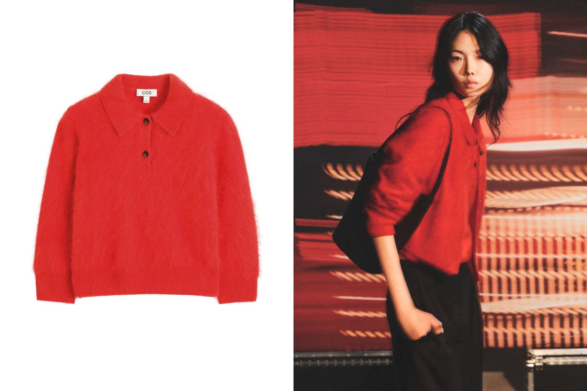 COS馬年限定系列刷毛美麗諾羊毛Polo針織衫，參考價格 NT$4,500。（圖片提供：COS）