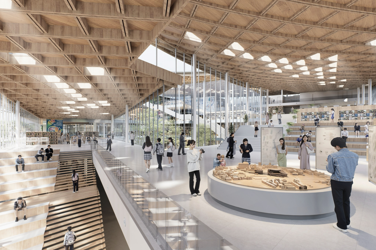 JJP設計「嘉義市總圖園區」建築！鋼木共構工法回應木都美名，動線呼應林鐵軌跡