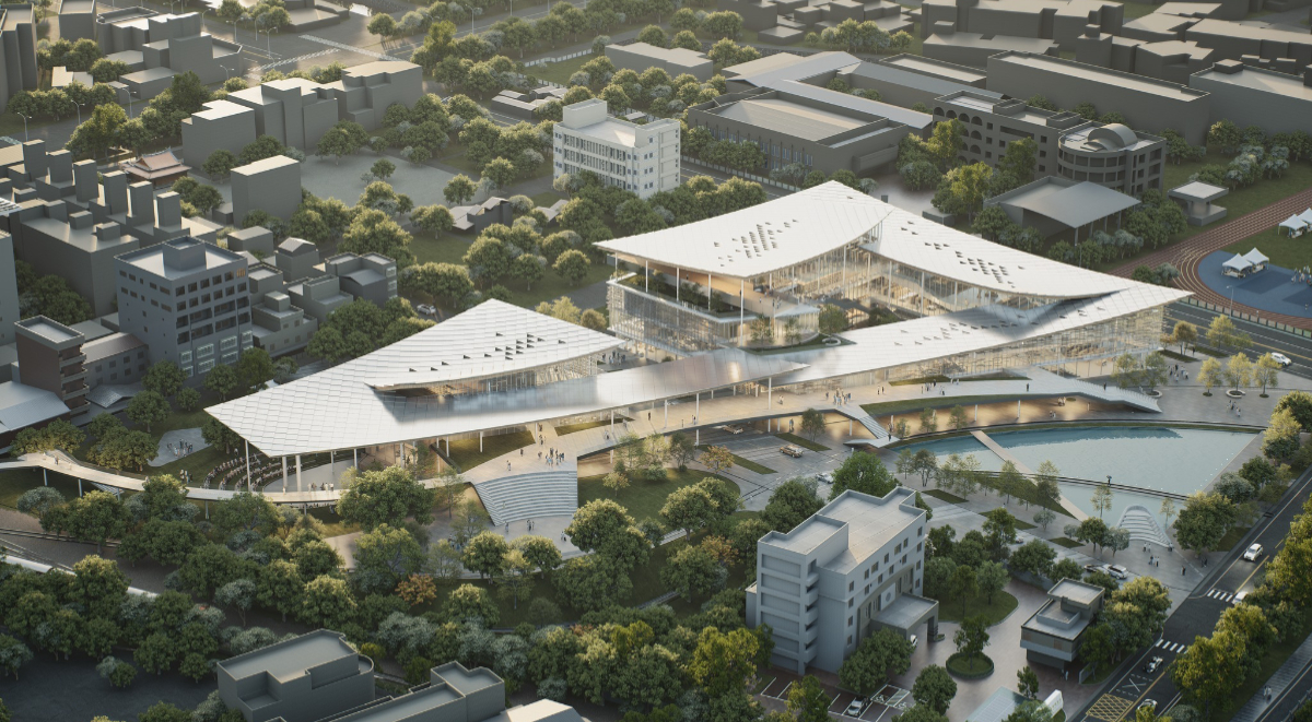 JJP設計「嘉義市總圖園區」建築！鋼木共構工法回應木都美名，動線呼應林鐵軌跡