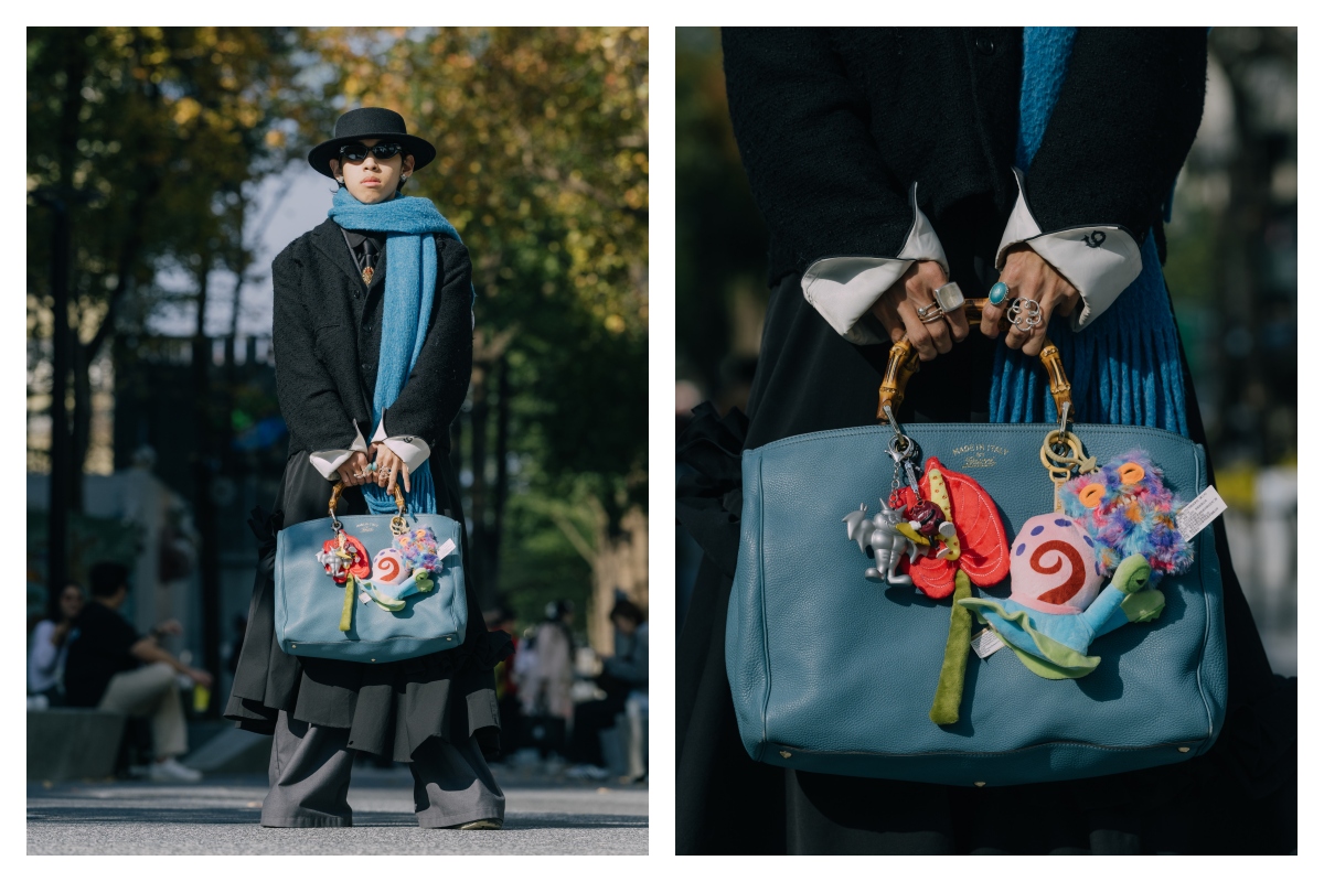 「娃娃和吊飾在穿搭上可以增加層次，讓整體看起來更有重點！」（攝影：蔡耀徴）