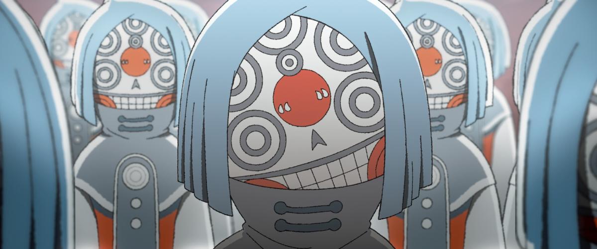 唯獨作為靈守、身負引渡重任的小鬼所戴面具歪斜，強化呆萌人設。（圖片提供：甲上娛樂）