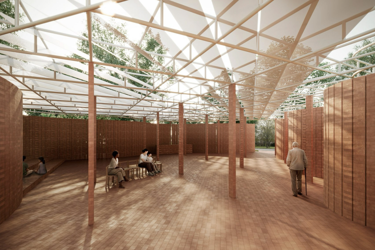 2026倫敦蛇形藝廊展亭亮相！Lanza Atelier致敬英式花園波浪牆，以「跳舞的紅磚牆」擁抱綠意