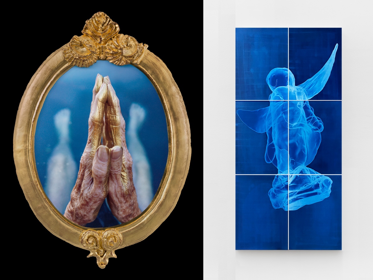 左：Rossi & Rossi，Janine Antoni〈My waters rest〉。（圖片提供：Rossi & Rossi 與藝術家）｜右：Beijing Commune，Ma Qiusha〈Archaeology of Creation〉。（圖片提供：藝術家與 Beijing Commune）