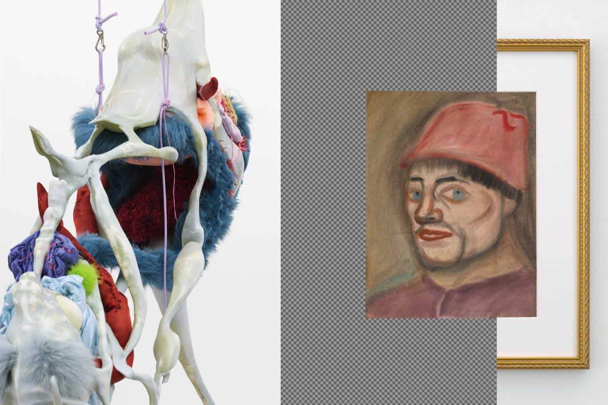 左：G Gallery，Woo Hanna〈Rat Tail Comb〉局部細節，2025。（攝影：Seungheon Lee。圖片提供：藝術家與 G Gallery ©︎Woo Hanna）｜右：MANGROVEGALLERY，Lin Ke〈Chang〉，2022。（圖片提供：MANGROVEGALLERY）