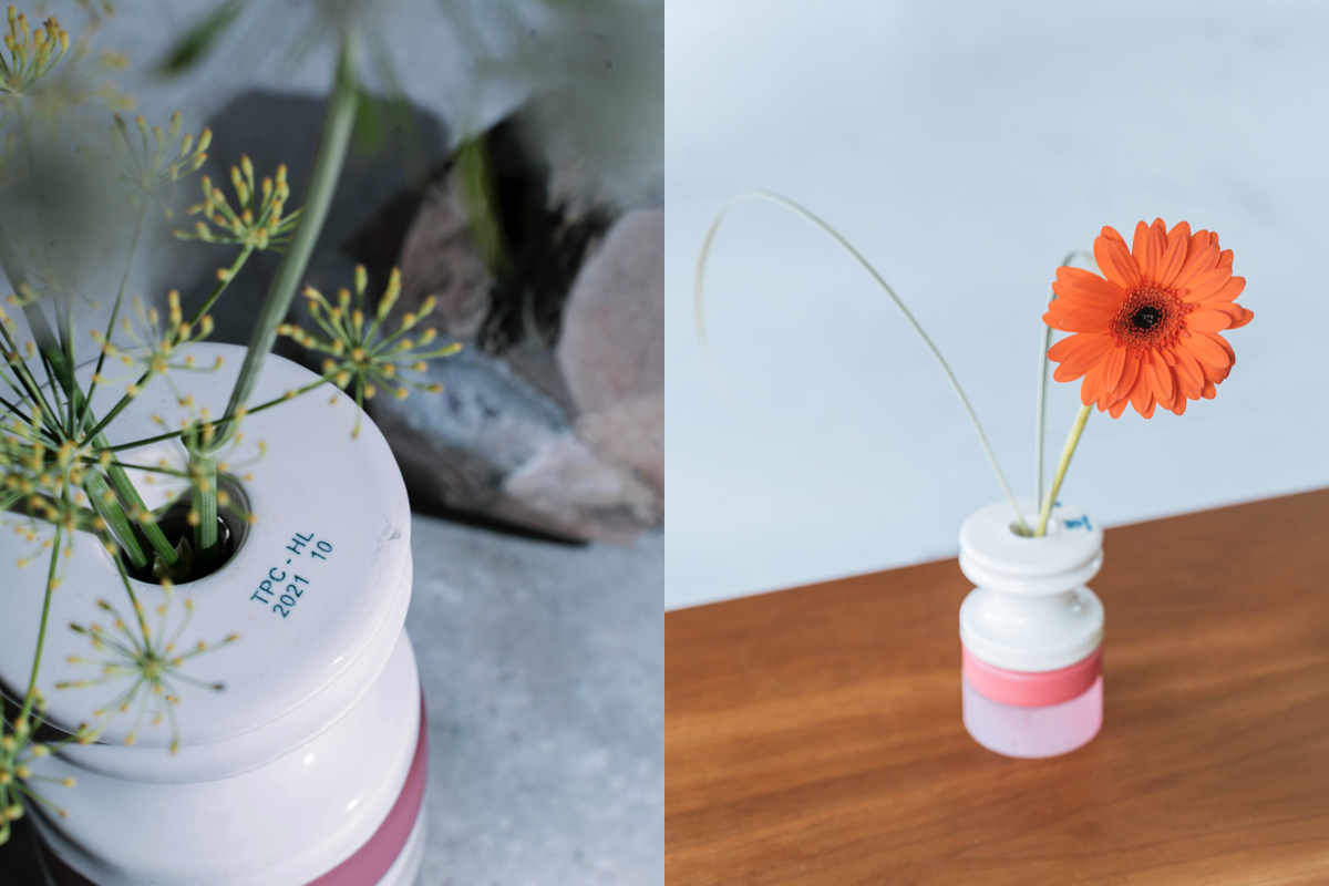 台電退役礙子變身美感花器！潮電X雙好設計X母栽讓高壓電絕緣體俏皮重生