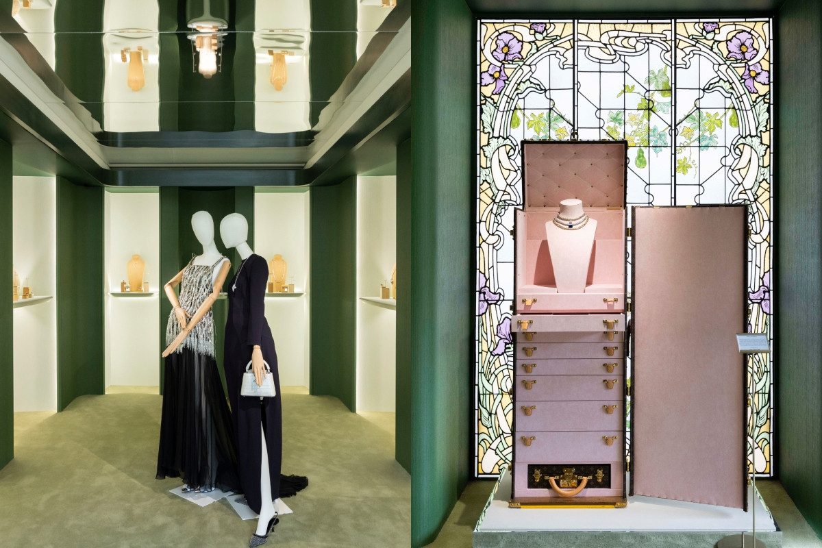 同場陳列女士高級訂製服、粉嫩色系珍稀皮革包款及頂級珠寶系列作品。（圖片提供：Louis Vuitton）