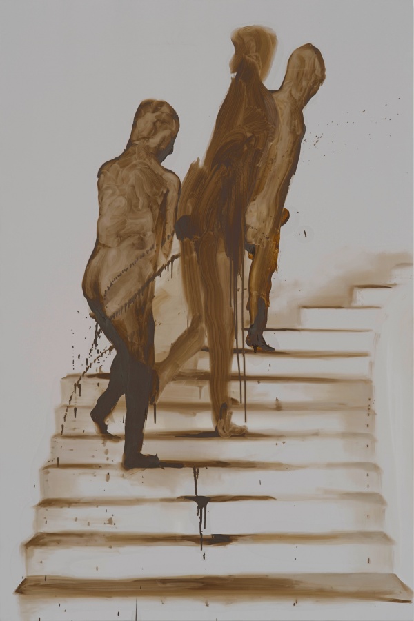 Tala Madani〈Shit Mom Ascending a Staircase (Motion Study)〉，2025。（攝影：FREDRIK NILSEN STUDIO。圖片提供：藝術家與 Pilar Corrias，倫敦 ©︎Tala Madani）