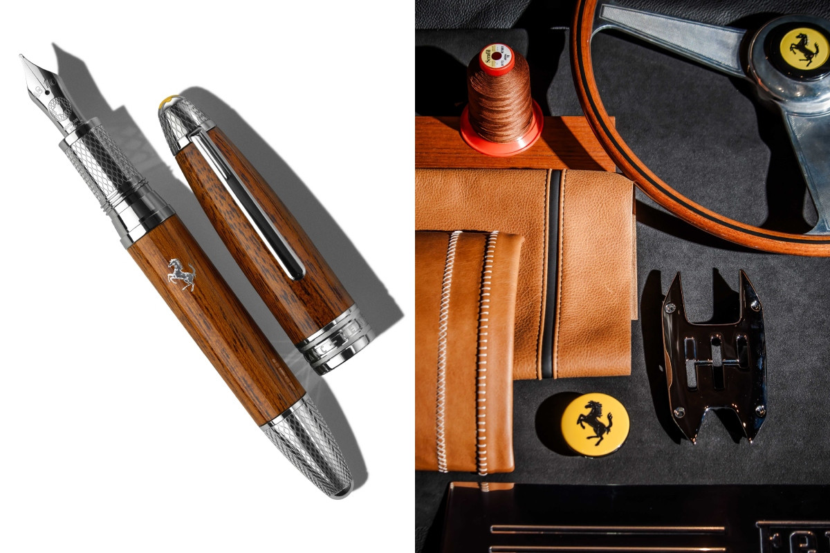 紅木筆殼復刻GT跑車方向盤觸感。（圖片提供：Montblanc）