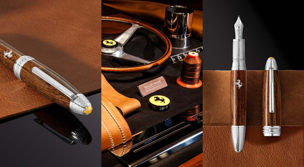 萬寶龍「白星」為何變黃了？Montblanc x Ferrari全新聯名設計揭祕：木製筆殼內斂懷舊美學，從法拉利跑車揀選靈感色盤