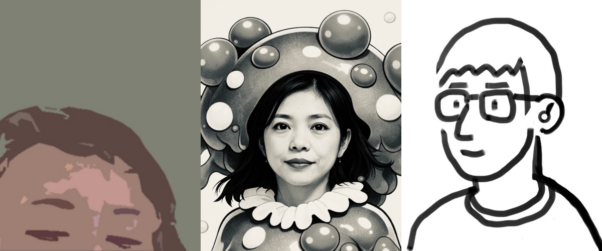 從左至右：京都ddd gallery的森﨑陵子、久保昭子、谷川夏樹。