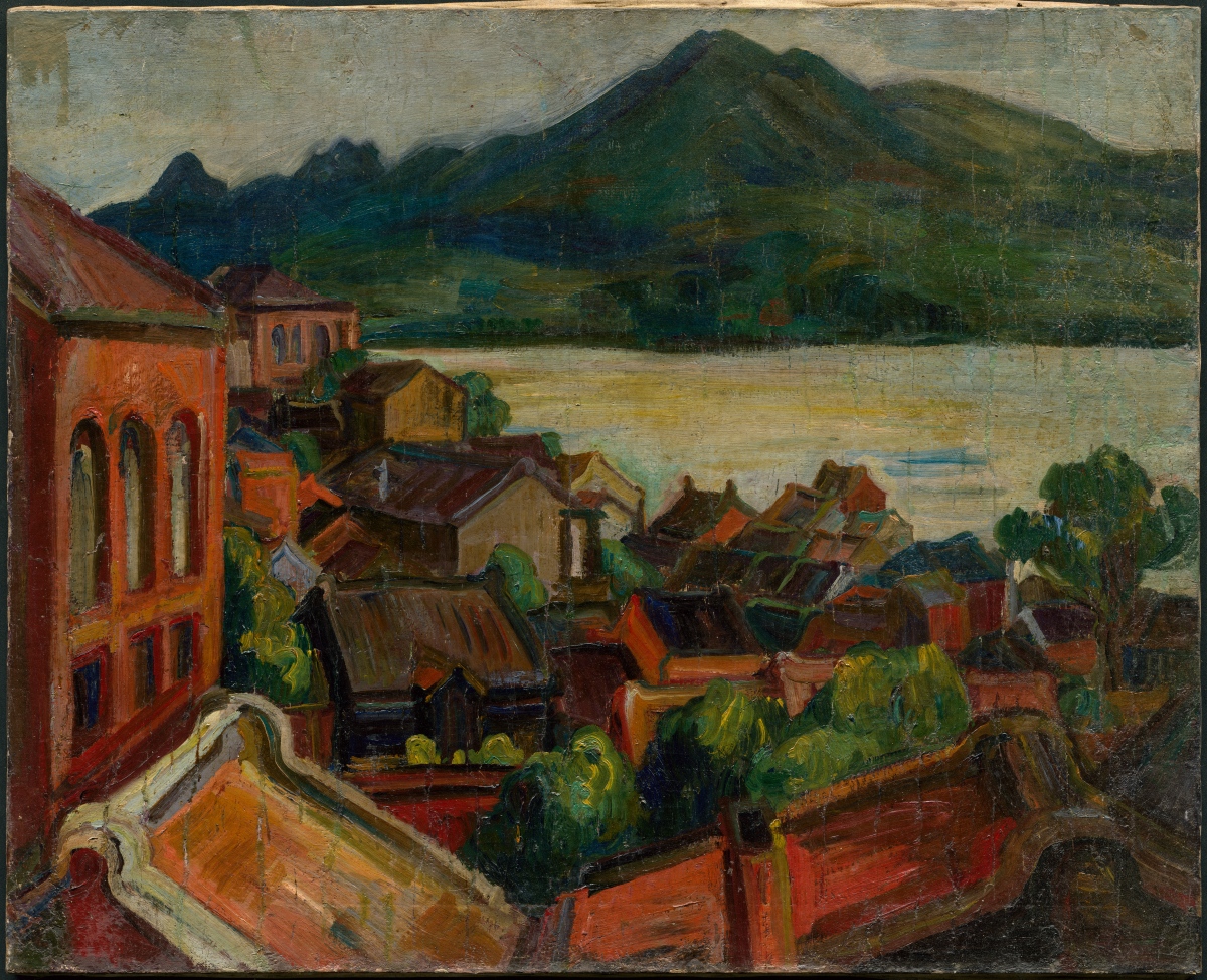 陳植棋〈淡水風景（三）〉，1925-1930，72.5 x 90.5 cm，油彩、畫布。家屬收藏。（圖片提供：國美館）