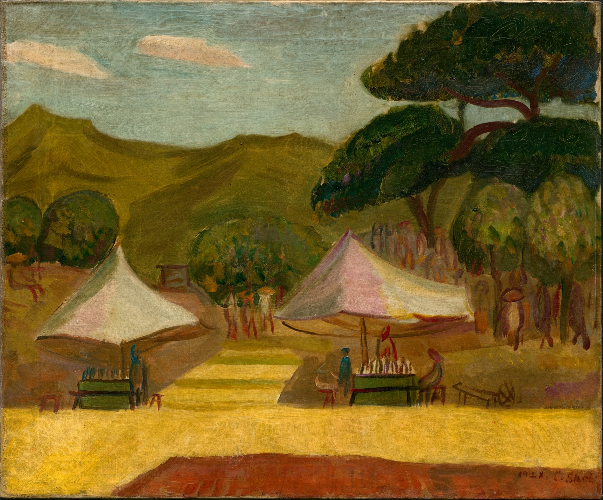 陳植棋，〈公園入口〉，1928，60 x 50 cm，油彩、畫布。家屬收藏。（圖片提供：國美館）