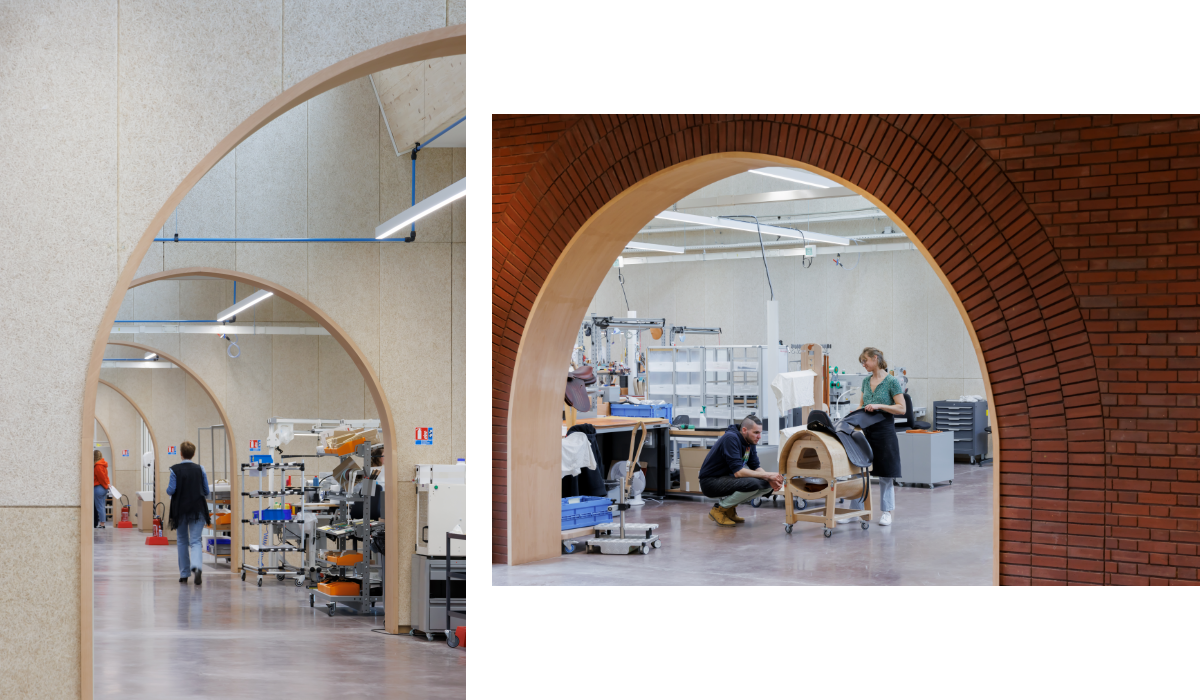 愛馬仕皮革工坊「Precise Acts」（2019～2023）。（攝影：Iwan Baan，圖片提供：Lina Ghotmeh — Architecture）