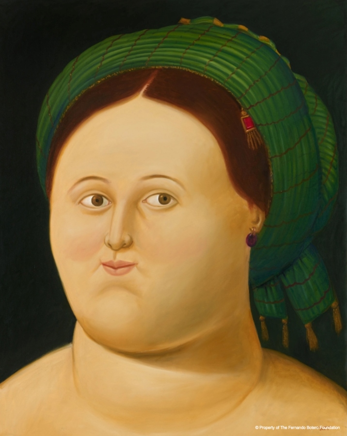 《年輕女子肖像，致敬拉斐爾》Fernando Botero, After Raphael _La Fornarina_ , 2013（圖片提供：聯合數位文創）