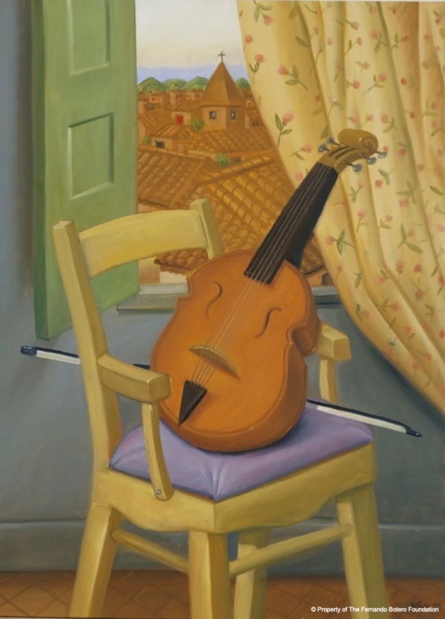 《小提琴靜物》Fernando Botero, Still Life with Violin, 2000（圖片提供：聯合數位文創）