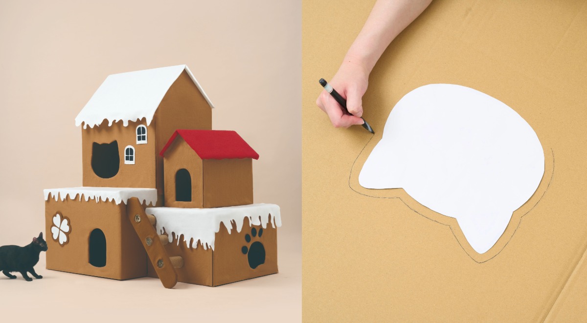 紙箱貓屋怎麼做？跟著編輯DIY主子的秘密基地