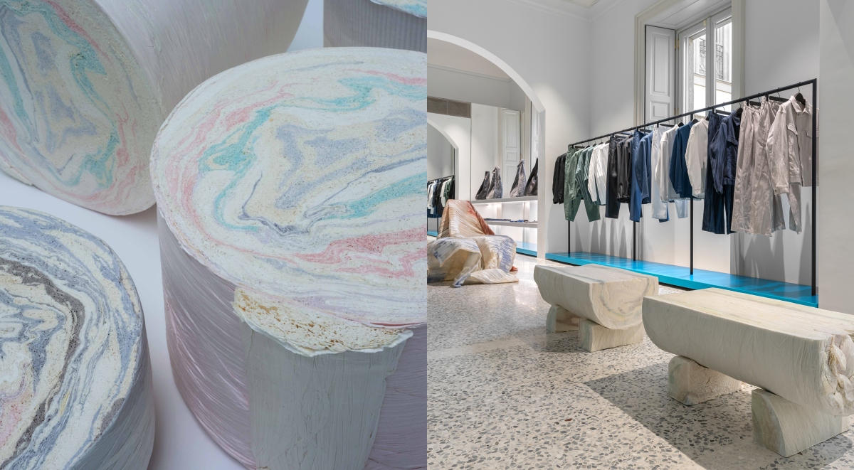 【2026米蘭設計週】當皺褶成為年輪紋理！三宅一生 X 西班牙Ensamble Studio將廢棄紙捲化為家具、藝術裝置