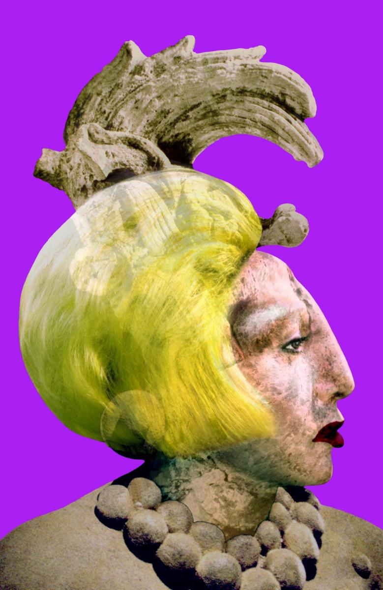 歐蘭，《毀容——重塑：前哥倫布時期的自我混種，第17B號》，1998，Cibachrome相片，版數：3，150 × 100 公分。© ORLAN / VG Bild-Kunst, Bonn 2026, Courtesy Studio ORLAN, Ernst Hilger, Ceysson et Bénétière.