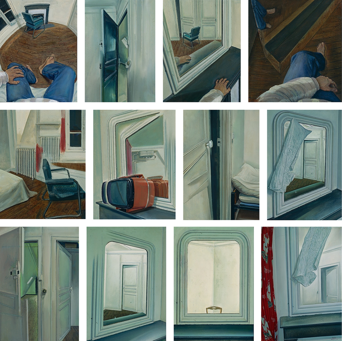 黃銘昌，《巴黎閣樓—照見系列》，1978-1983，油彩、畫布、紙本。臺北市立美術館典藏。（圖片提供：北美館）