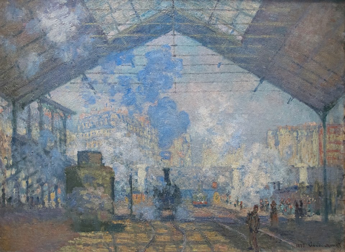 莫內《La Gare Saint-Lazare》1877（圖片來源：Wikimedia)