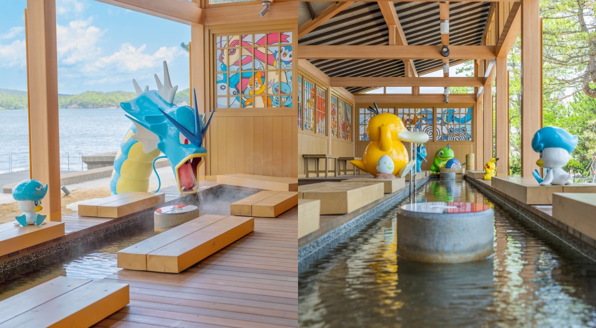 從震災中重生的景點！日本石川縣「和倉寶可夢足湯」療癒開張，皮卡丘與暴鯉龍、水伊布等水屬性寶可夢相伴