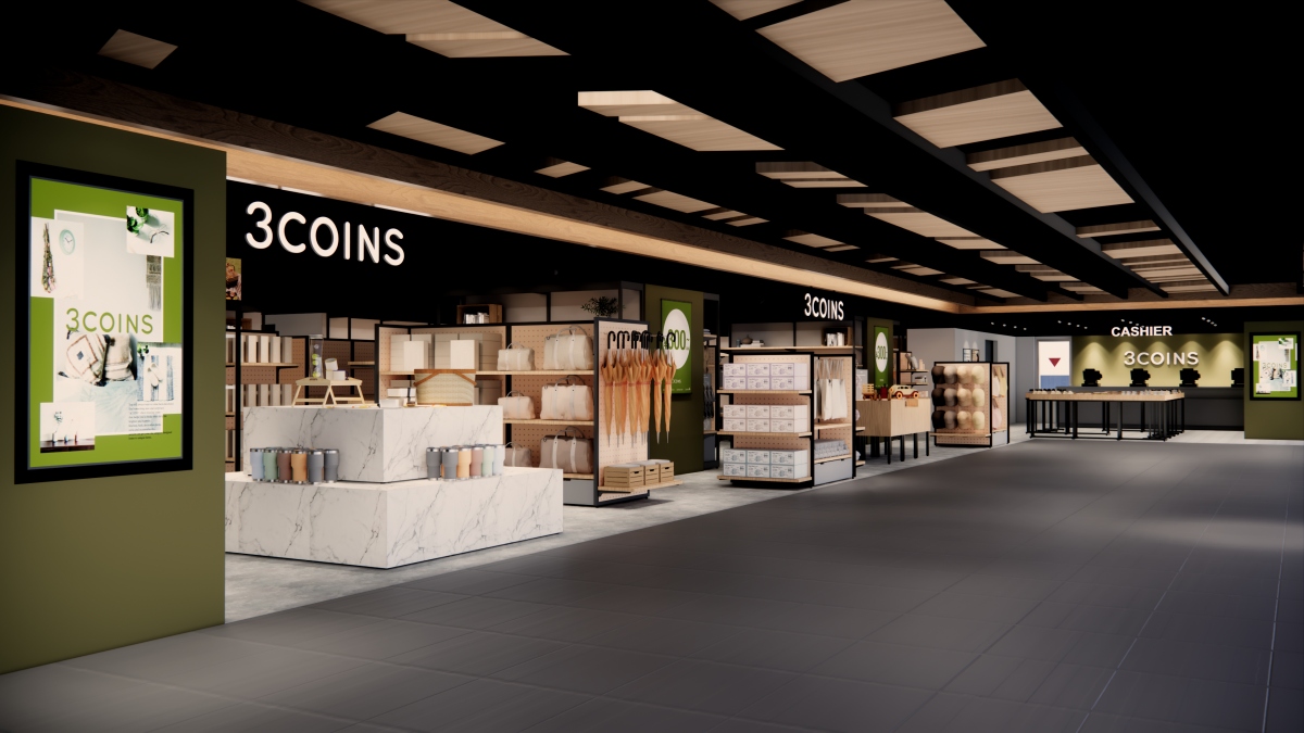 台灣3COINS首店，將集結日本熱銷商品與台灣限定品項。（圖片提供：3COINS Taiwan）