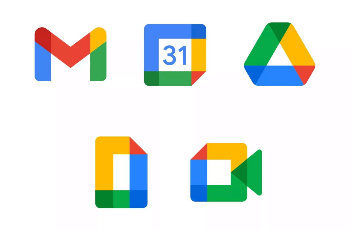 Google Workspace 舊版應用程式圖示（圖片截自Google）